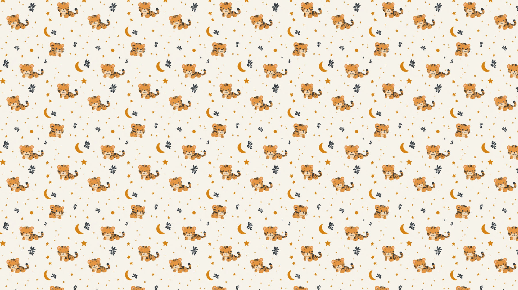 Detailed tiger starry night mural wallpaper design pattern by Kids-Mundo