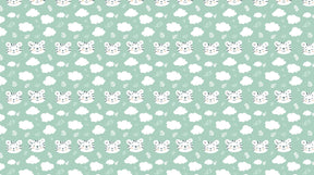 Detailed tiger head mural wallpaper design pattern with pastel green background by Kids-Mundo