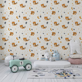 Safari tiger mural wallpaper creating magical children's bedroom decor