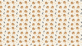 Detailed tiger stars and golden moons mural wallpaper design pattern by Kids-Mundo