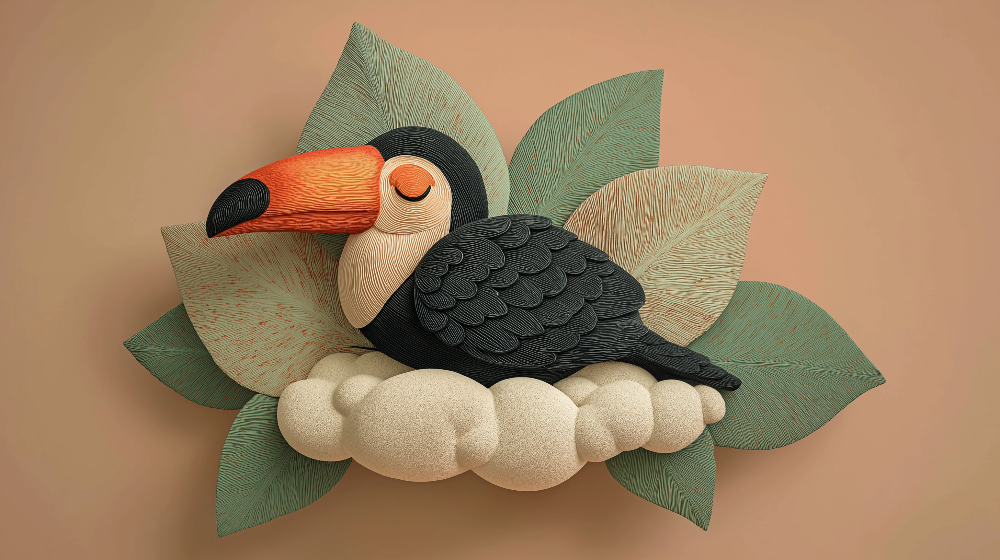 Toucan on a Cloud Wall Mural