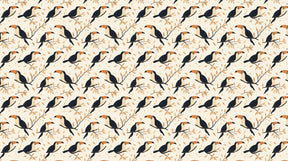 Detailed toucan and golden foliage mural wallpaper design pattern by Kids-Mundo