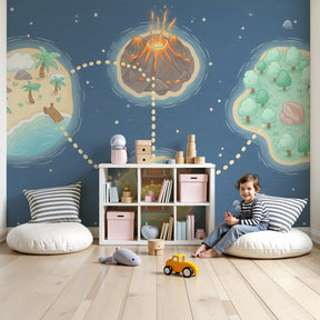 Treasure island adventure mural wallpaper in modern kids bedroom by Kids-Mundo