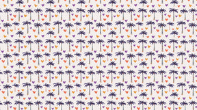 Detailed tropical hearts mural wallpaper design pattern with palm trees by Kids-Mundo