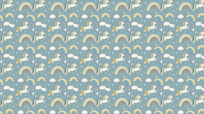 Detailed unicorn and rainbow mural wallpaper design pattern by Kids-Mundo