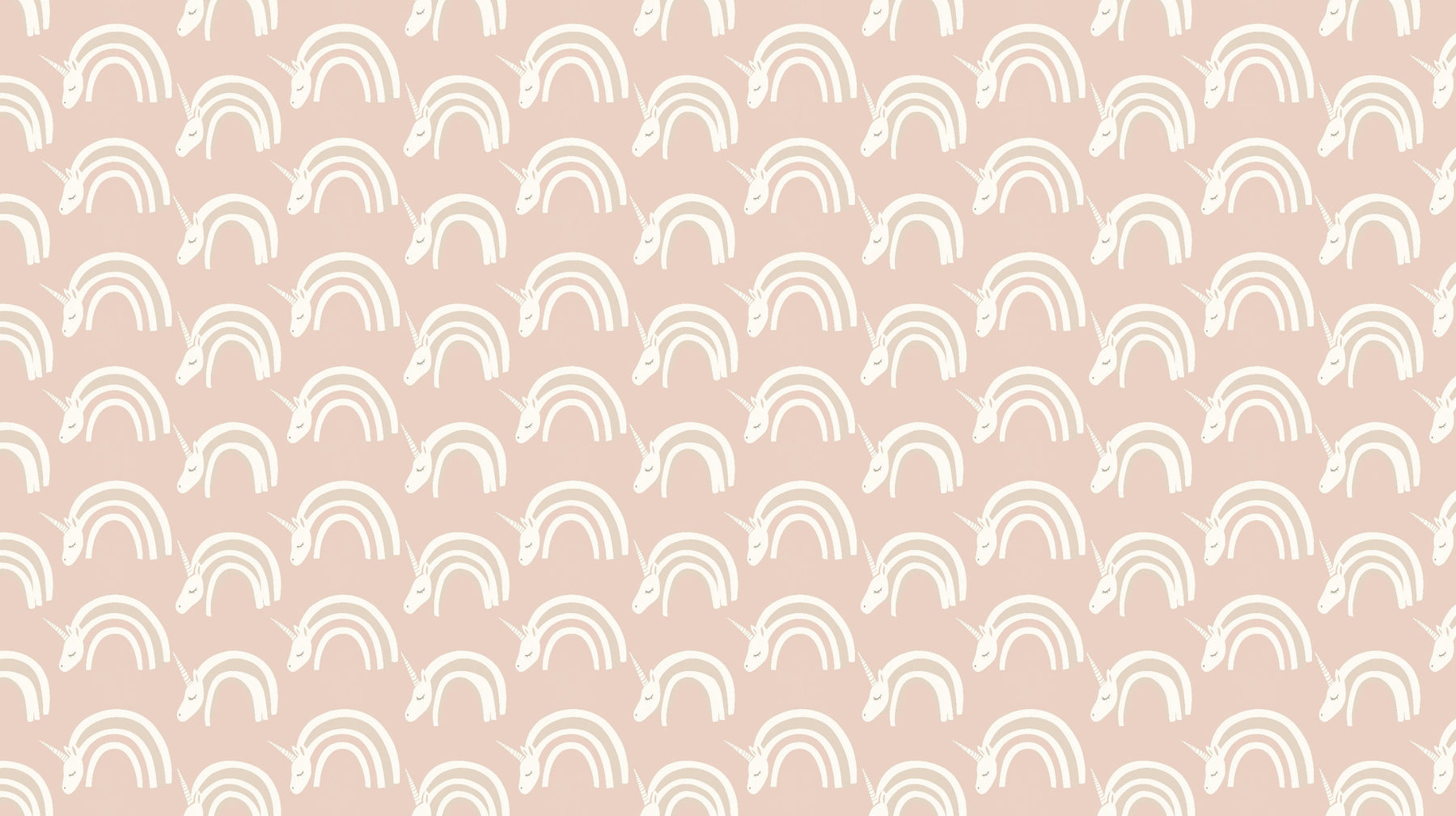 Detailed unicorn and rainbow mural wallpaper design pattern with pastel colors by Kids-Mundo