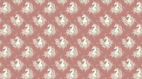 Detailed unicorn and floral mural wallpaper design pattern with delicate pink flowers by Kids-Mundo