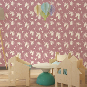 Enchanting unicorn mural wallpaper transforming kids room into fairy-tale kingdom by Kids-Mundo