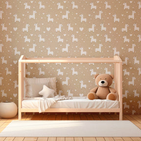 Fairy-tale unicorn mural wallpaper transforming kids playroom into magical space