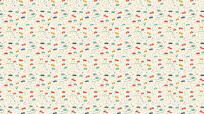 Detailed colorful cars mural wallpaper design pattern with beige background by Kids-Mundo
