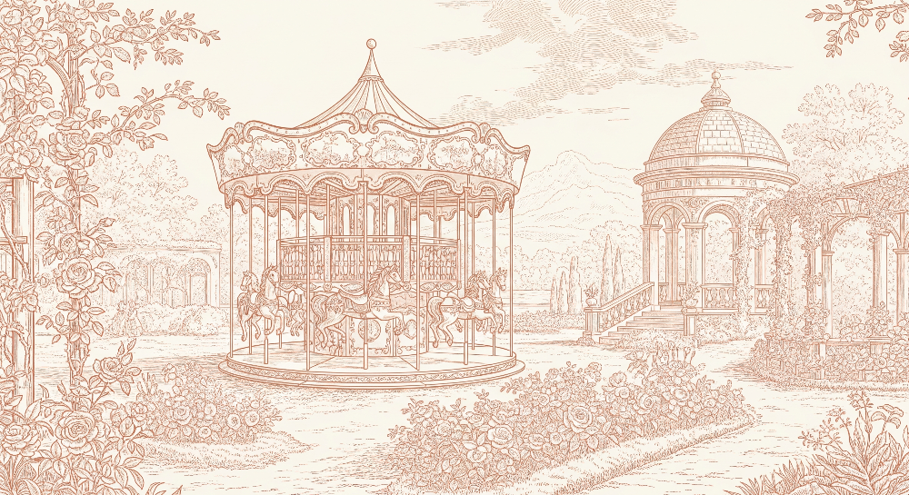 Vintage Carousel Garden Wall Mural