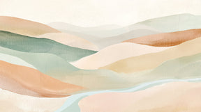 Detailed watercolor pastel hills mural wallpaper design pattern by Kids-Mundo