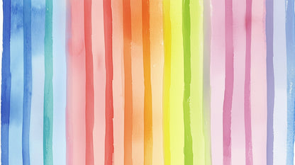 Kids-Mundo flat artwork preview of the watercolour rainbow stripe wall mural design