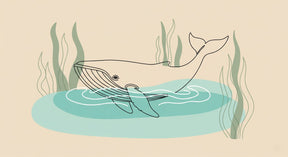 Detailed whale ocean mural wallpaper design pattern showing majestic marine life by Kids-Mundo