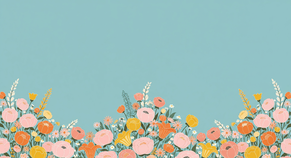Colourful Wildflower Meadow Wall Mural