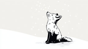 Detailed winter fox mural wallpaper design pattern with snowflakes by Kids-Mundo