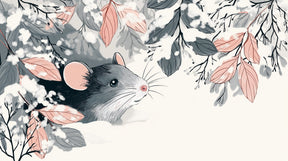 Detailed winter mouse and forest mural wallpaper design pattern by Kids-Mundo