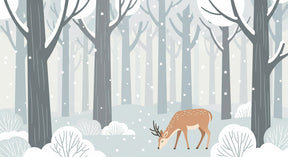 Detailed winter reindeer forest mural wallpaper design pattern by Kids-Mundo