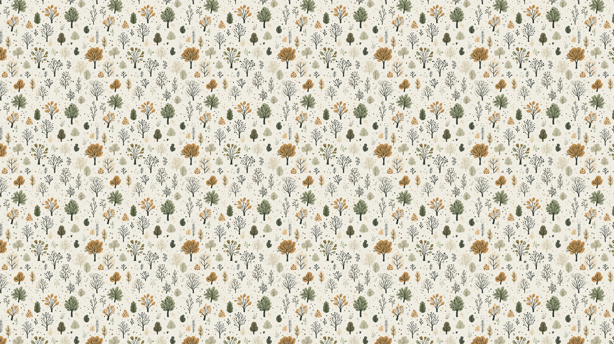 Autumn Woodland Trees Pattern Wall Mural