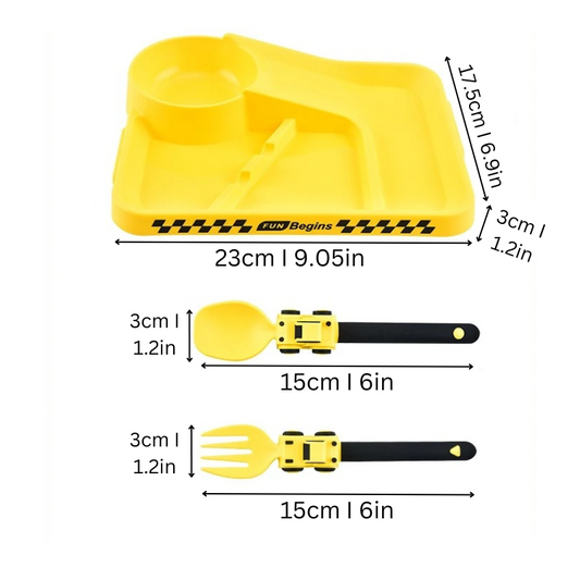 Kids' Construction Dishware Set | Fun Utensils for Healthy Eating