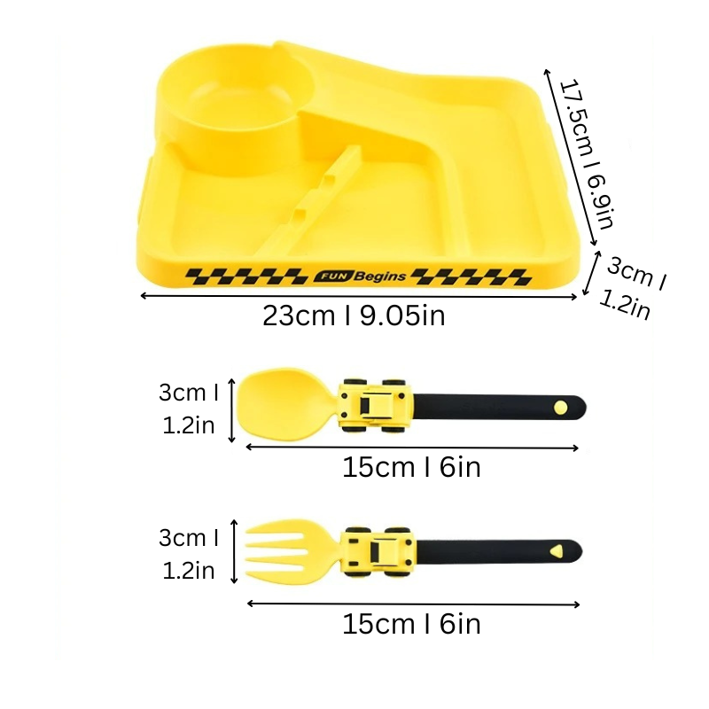 Kids' Construction Dishware Set | Fun Utensils for Healthy Eating