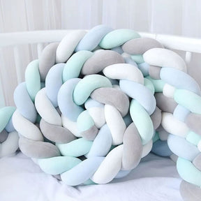 Braided Crib Bumper 2m | Soft Velvet Effect for Safety