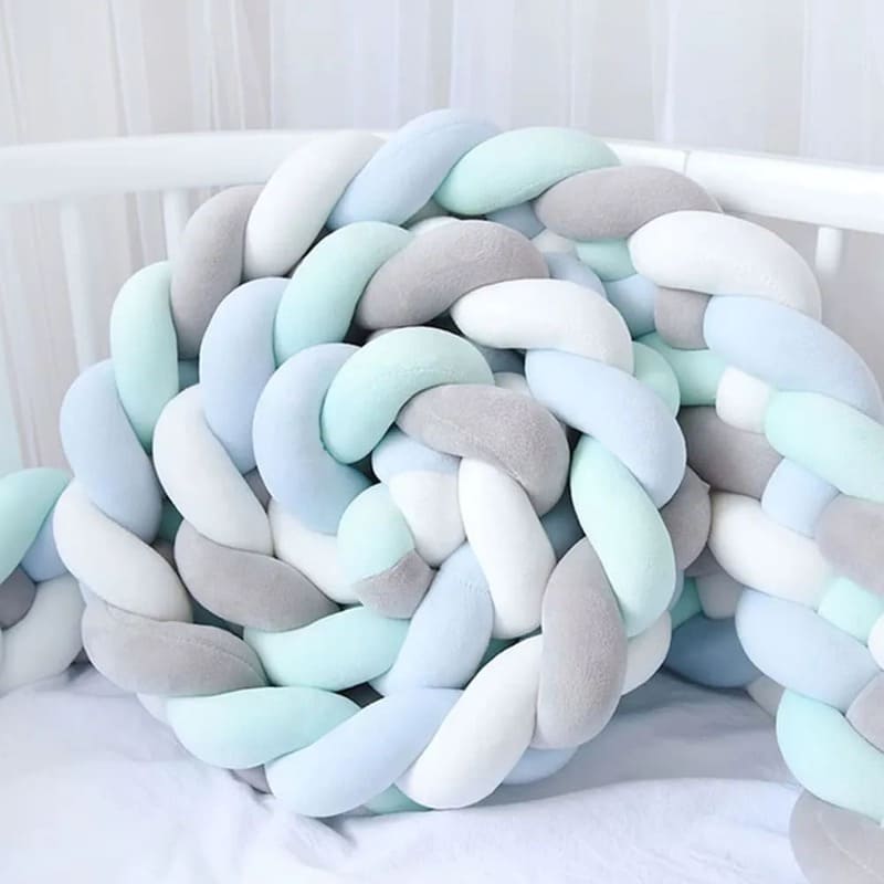 Braided Crib Bumper 2m | Soft Velvet Effect for Safety