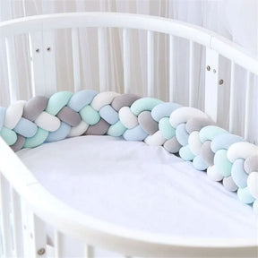 Braided Crib Bumper 2m | Soft Velvet Effect for Safety