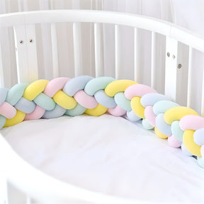 Braided Baby Bed Bumper | Soft Velvet Cotton Safety Barrier