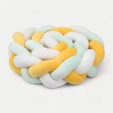 Golden Braided Bed Bumper | Soft Velvet-Effect Cotton Design