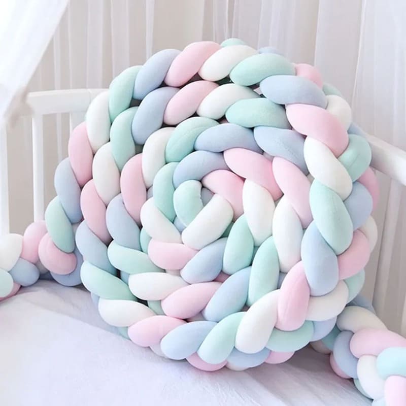 Braided Baby Bed Bumper | Soft Cotton Safety Barrier
