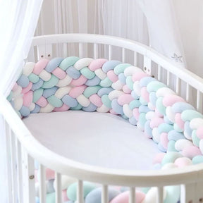 Braided Baby Bed Bumper | Soft Cotton Safety Barrier