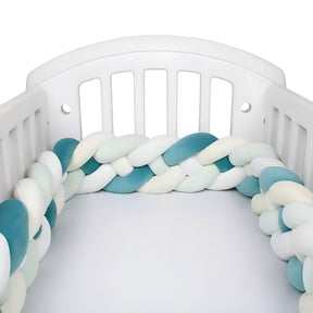 Braided Baby Bed Bumper | Soft Velvet Cotton Safety Barrier