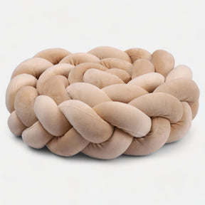 Beige Braided Baby Bed Bumper | Soft Cotton Safety and Style