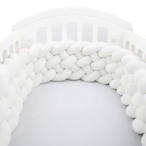 White Braided Bed Bumper | Soft Cotton Crib Safety Barrier