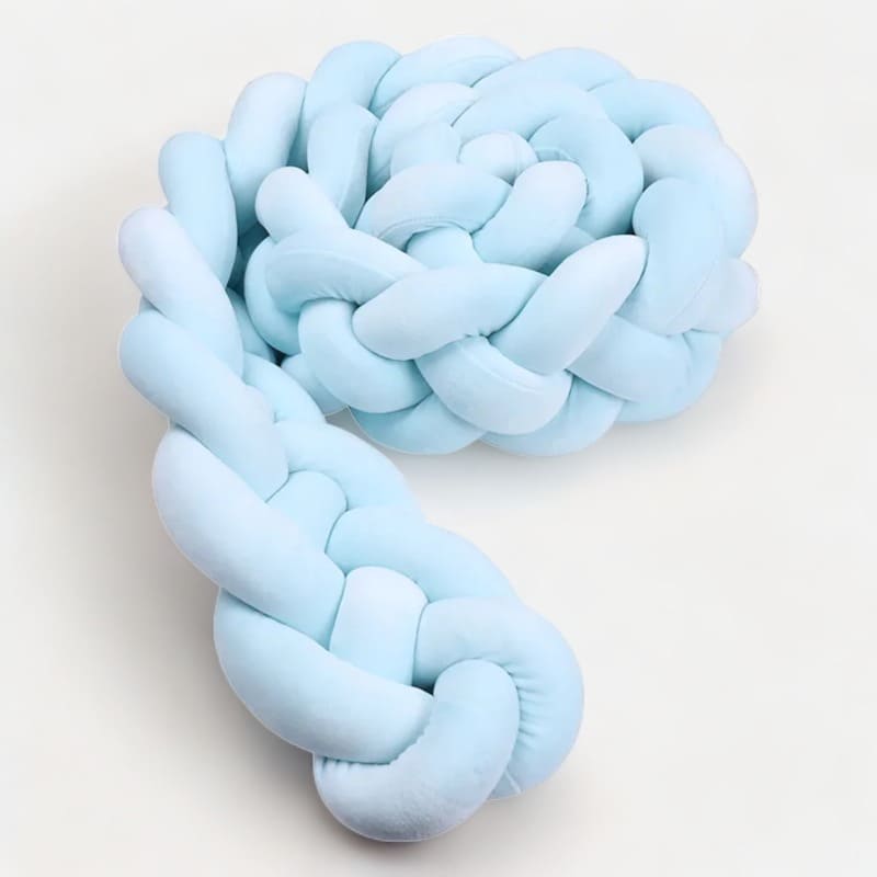 Blue Braided Baby Bumper | Soft Cotton Protection for Crib