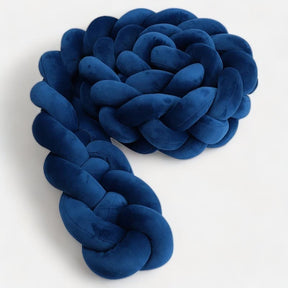 Blue Braided Baby Bumper | Soft Cotton Protection for Crib