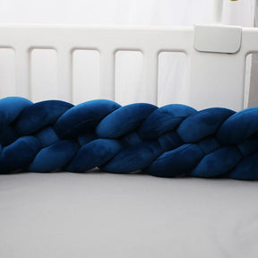 Blue Braided Baby Bumper | Soft Cotton Protection for Crib