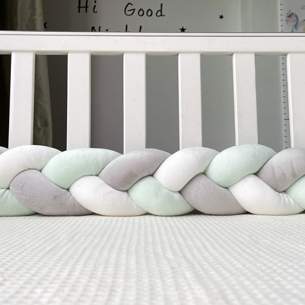 Braided Baby Bed Bumper | Soft Cotton Protective Barrier
