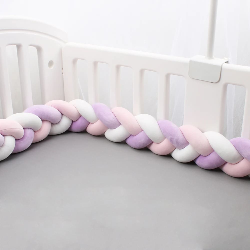 Baby Girl Bed Bumper | Soft Cotton Safety Barrier