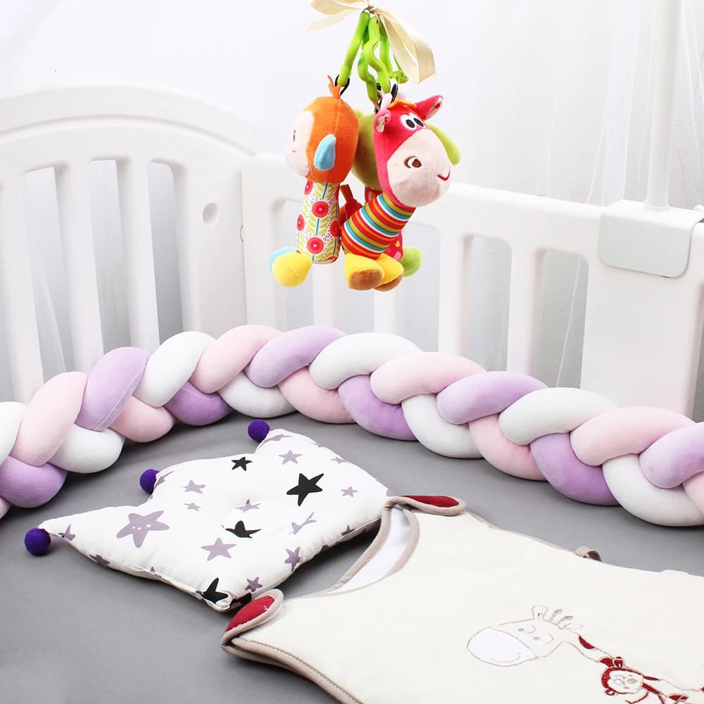Baby Girl Bed Bumper | Soft Cotton Safety Barrier