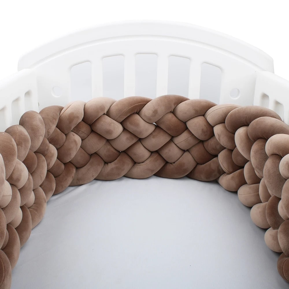 Braided Baby Bed Bumper | Soft Cotton Protection for Safety